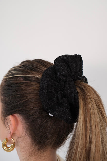 Scrunchie aus Tweed Schwarz L