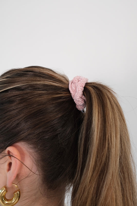 Scrunchie aus Tweed Rosa S