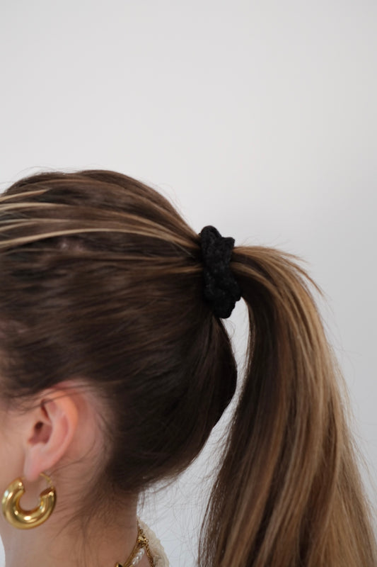 Scrunchie aus Tweed Schwarz S