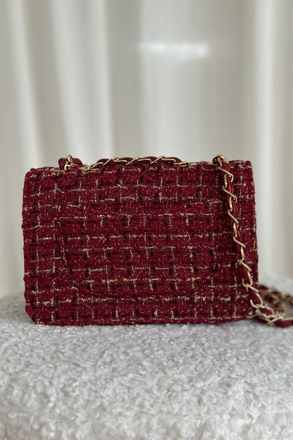 Tasche Tweed Weinrot