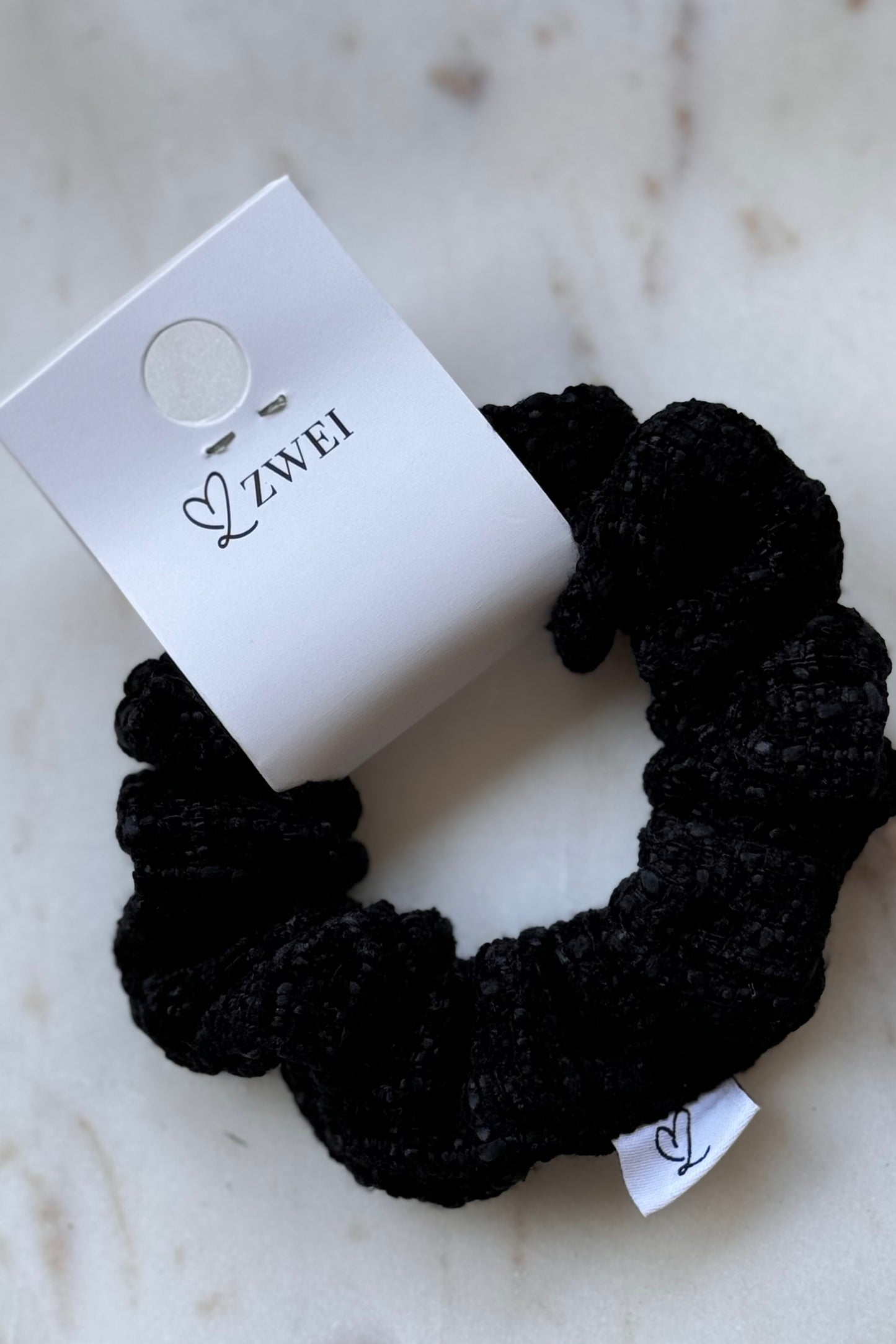 Scrunchie aus Tweed Schwarz M