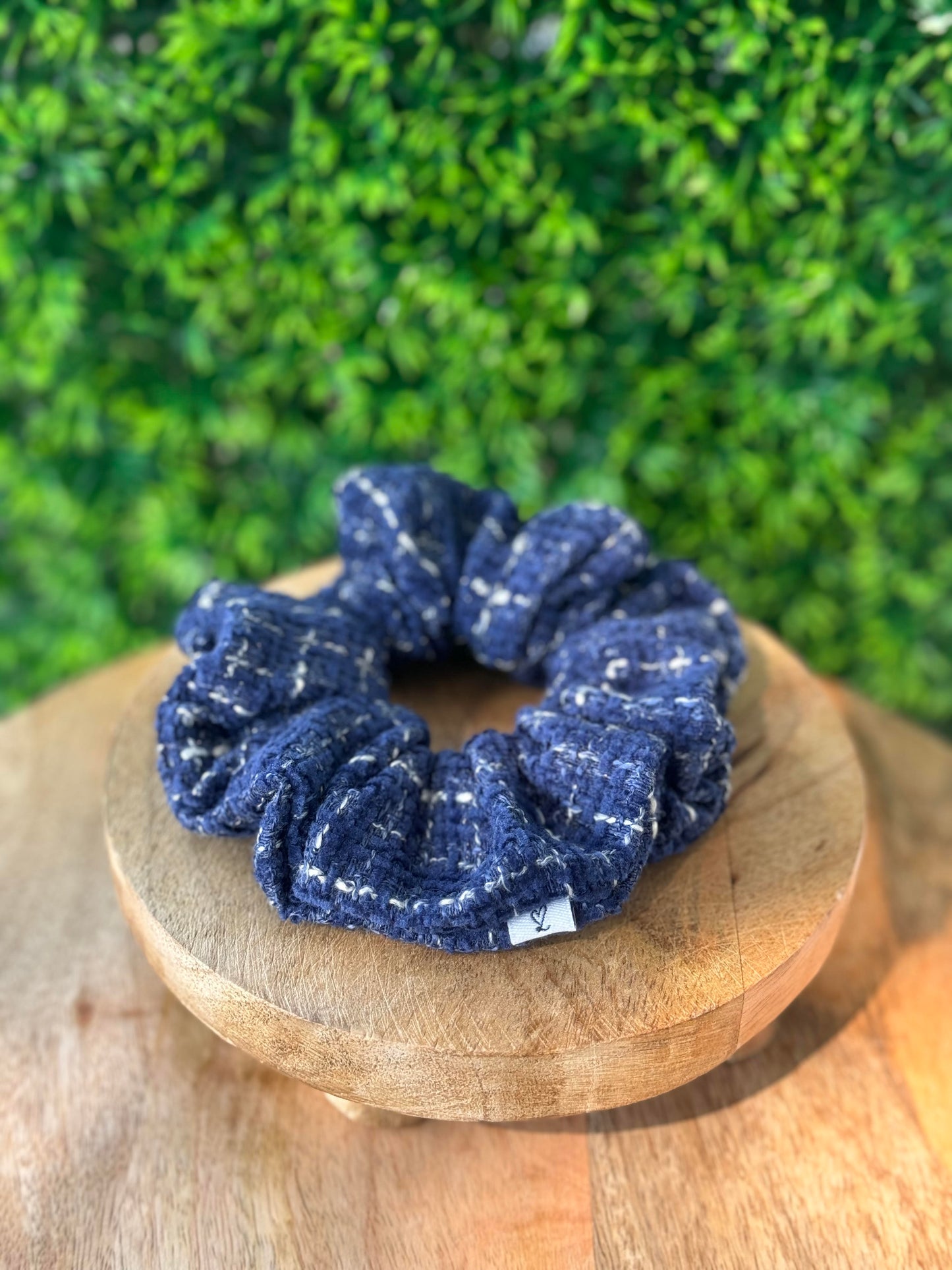 Scrunchie aus Tweed Blau M